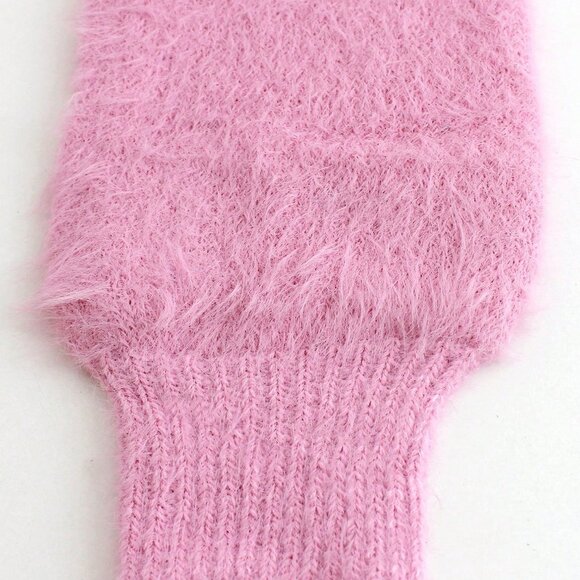 Casual Pink Women's Elegant Long Sleeve V Neck Cardigan with Wooden Button - Picture 6 of 7